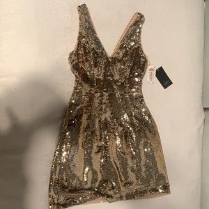 Gold sequin dress
